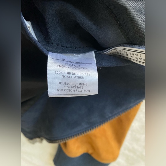 Ami Alexandre Mattiussi Blue And Brown Suede Bomber Jacket Men’s M/L - Picture 10 of 15